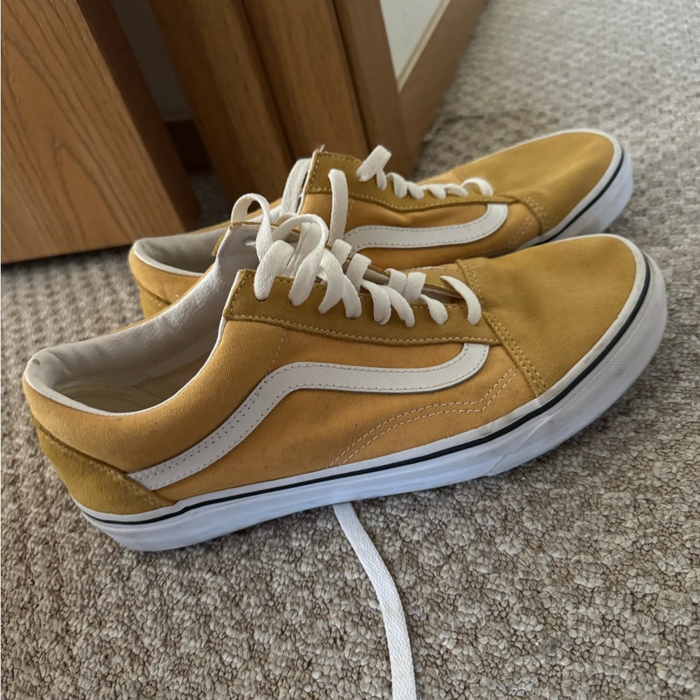 Vans Yellow and White Loafers